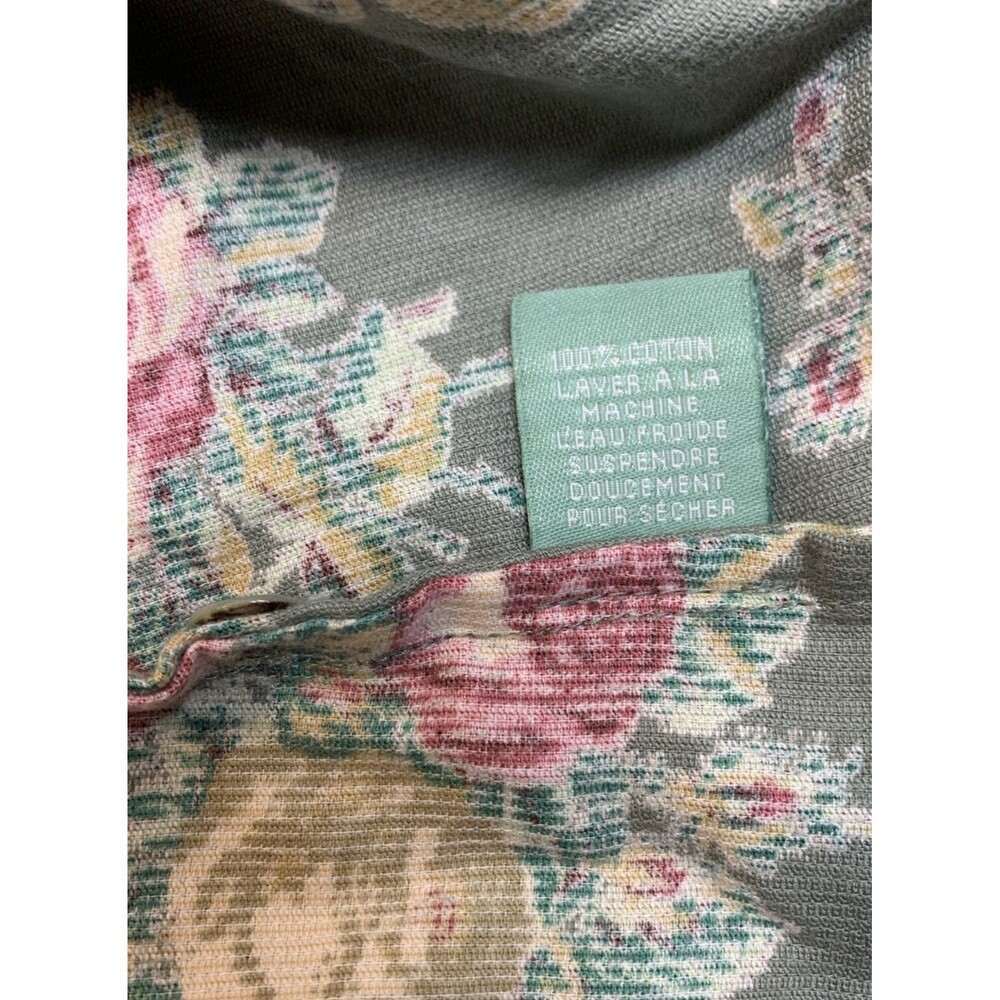 April Cornell Cotton Needlecord Corduroy Tie Waist Maxi Dress XL Floral Sage - Picture 6 of 9